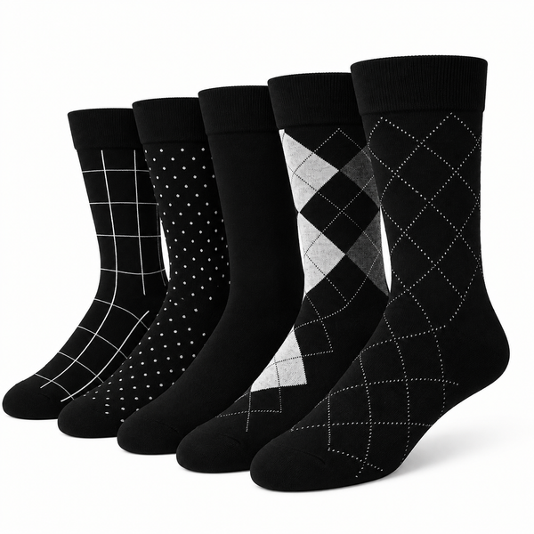 Executive Collection Black Crew Socks Pack of 5