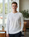 Classic Waffle Henley-White