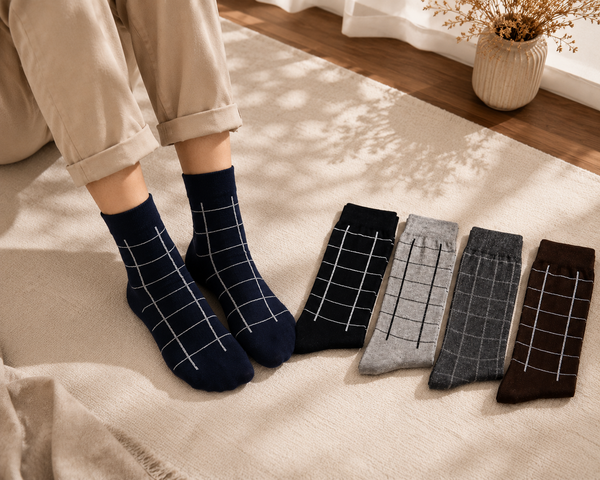 Boardroom Checks Crew Socks Pack of 5
