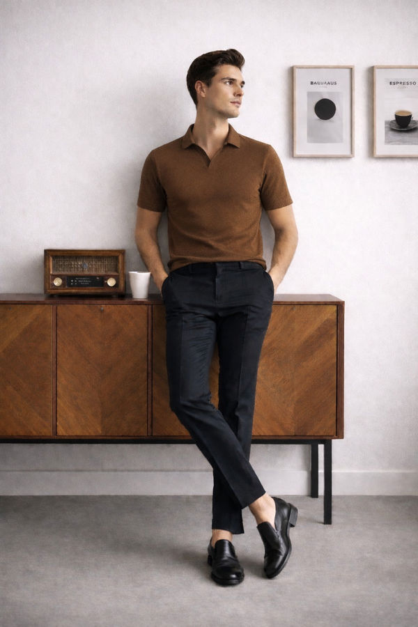 Texture Polo-Brown