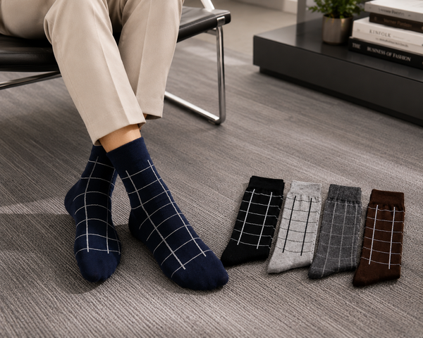 Boardroom Checks Crew Socks Pack of 5