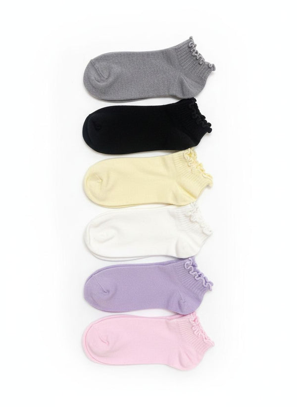 Ruffle Socks Pastle Colours pack of 6