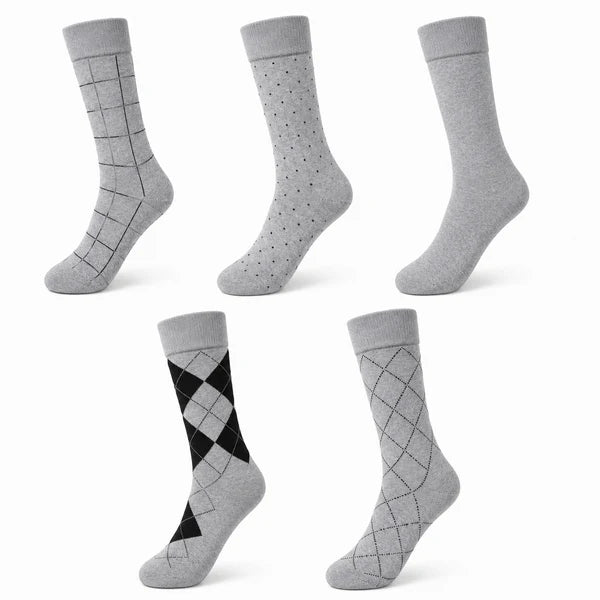 Executive Collection Grey Crew Socks Pack of 5