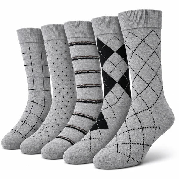 Executive Collection Grey Crew Socks Pack of 5