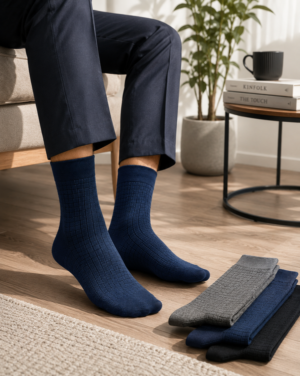 Elite Texture Crew Socks Pack of 3