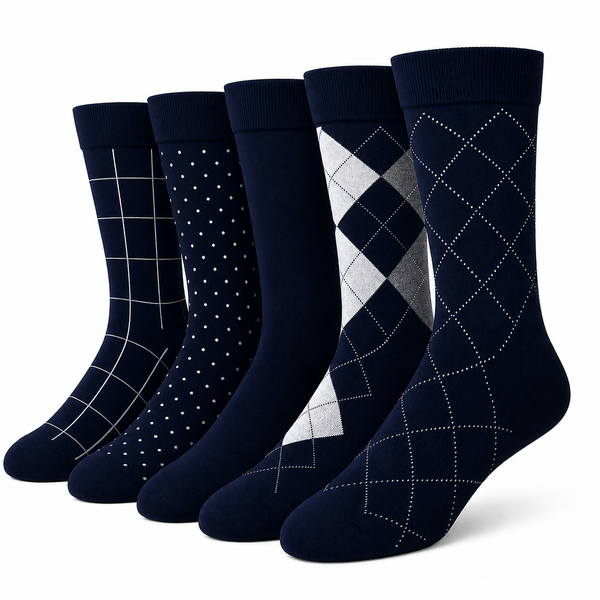 Executive Collection Blue Crew Socks Pack of 5