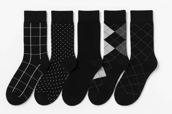 Executive Collection Black Crew Socks Pack of 5