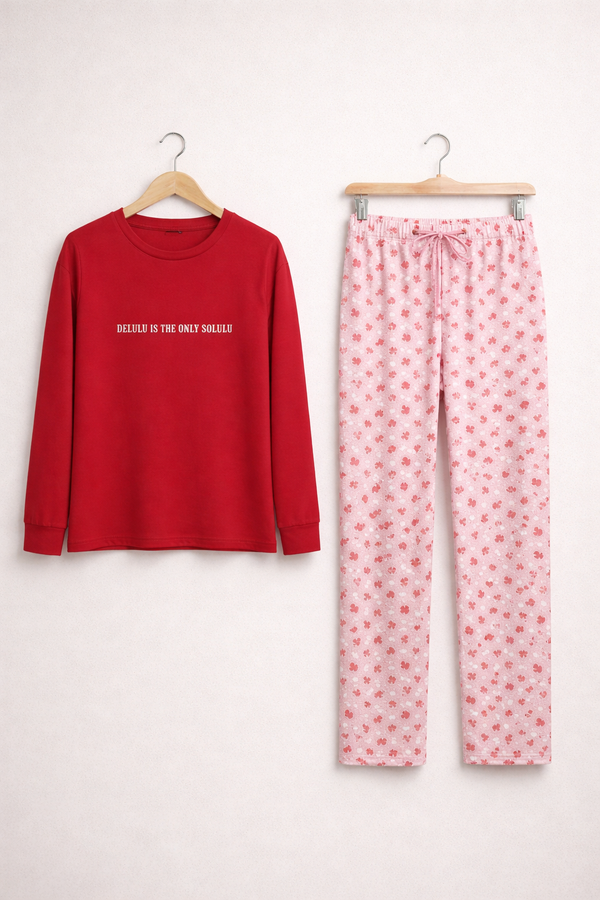 Dreamy Heart Nightsuit-Pink