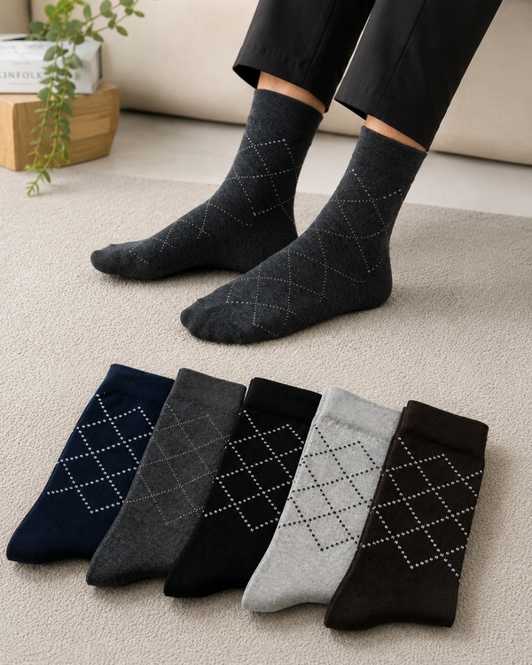 Classic Crosshatch Crew Socks Pack of 5