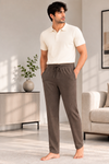 Textured Smart Trouser-Brown
