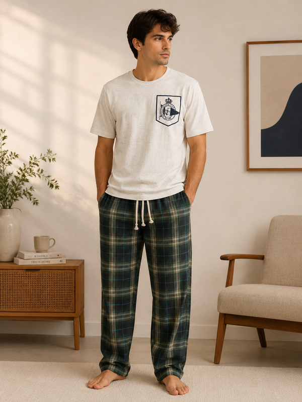 Anchor Plaid Lounge 2 Pcs