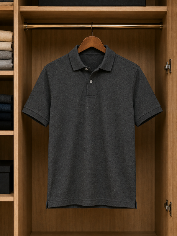 Elite Polo-Charcoal Grey