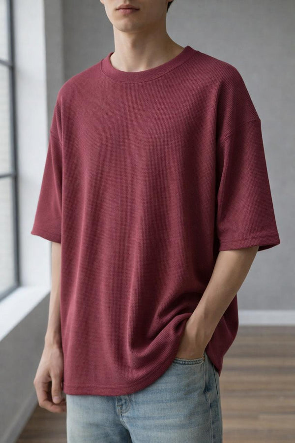Aeris Honeycomb Tee - Burgundy