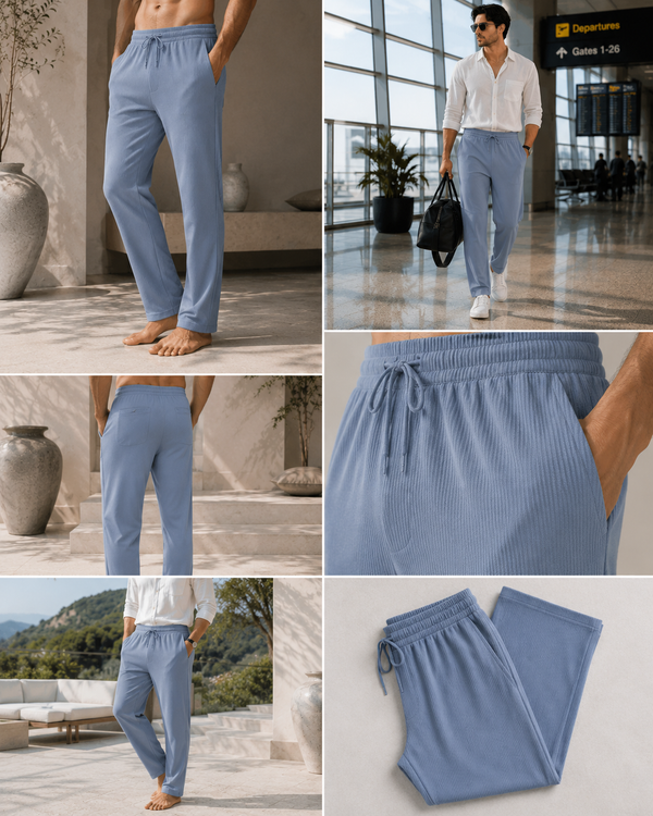 Textured Smart Trouser-Blueish Grey