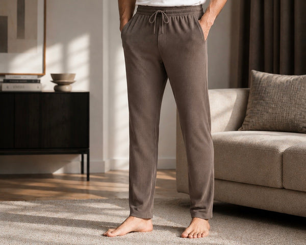Textured Smart Trouser-Brown