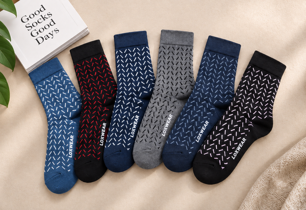 Crimson Edge Crew Socks Pack of 6