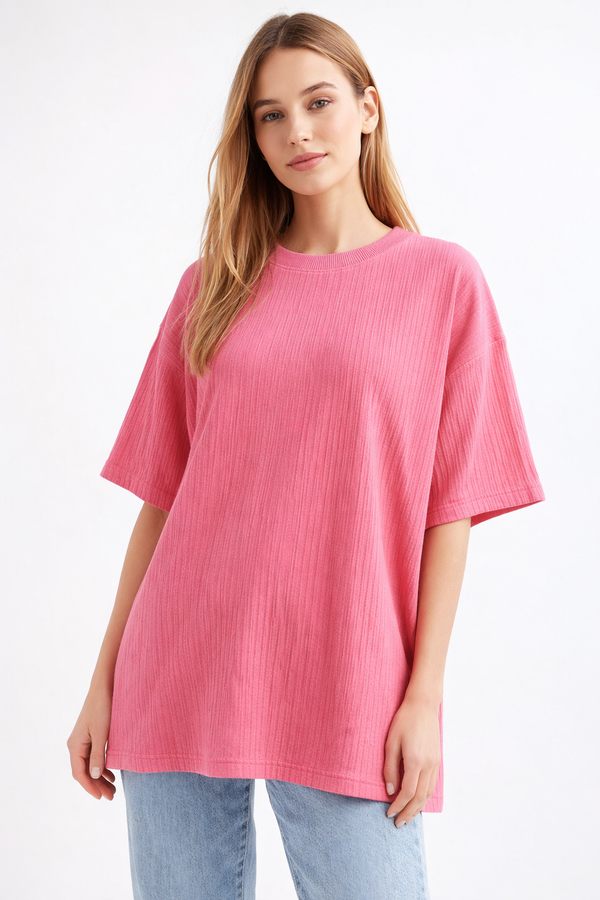 Calm Fit Tee - Dark Pink