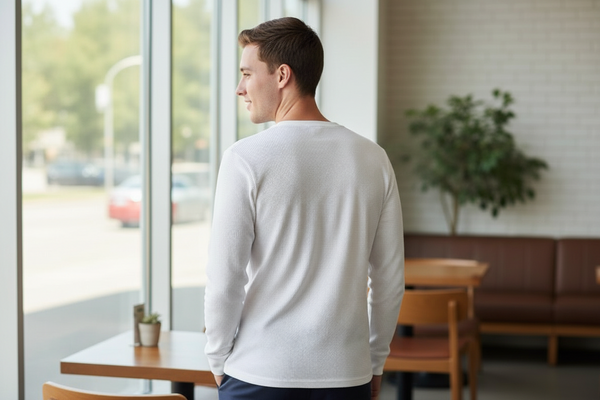 Classic Waffle Henley-White