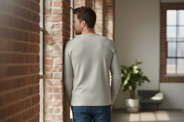 Classic Waffle Henley-Mint Green