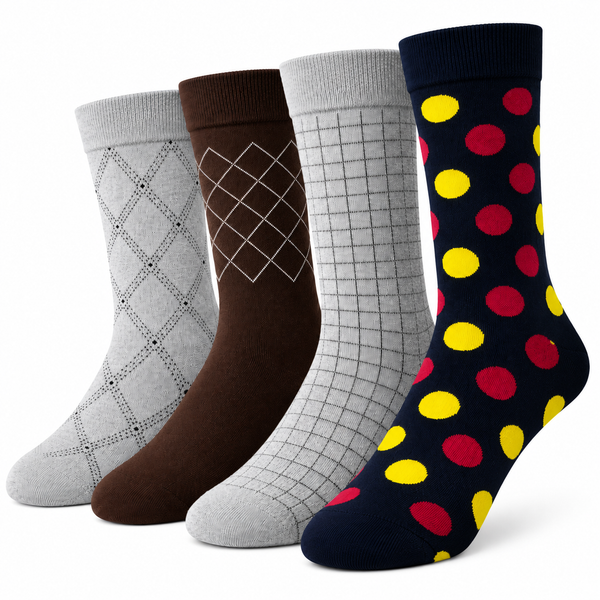 Dapper Step Crew Socks Pack of 4