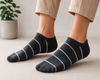 Slate Stripes Ankle Socks Pack of 3