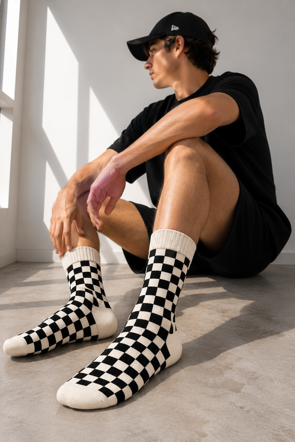 The Check Vibes Crew Socks Pack of 4