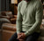 Classic Waffle Henley-Olive Green