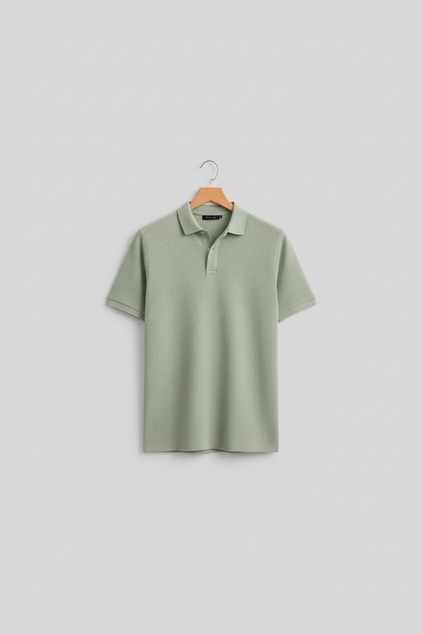 Texture Polo-Sage Green