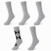 Executive Collection Silver Crew Socks Pack of 5