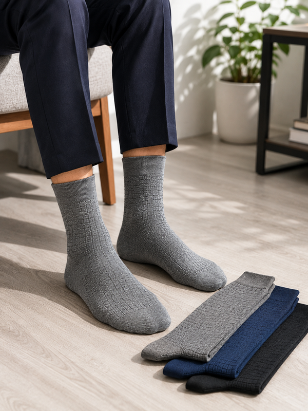 Elite Texture Crew Socks Pack of 3