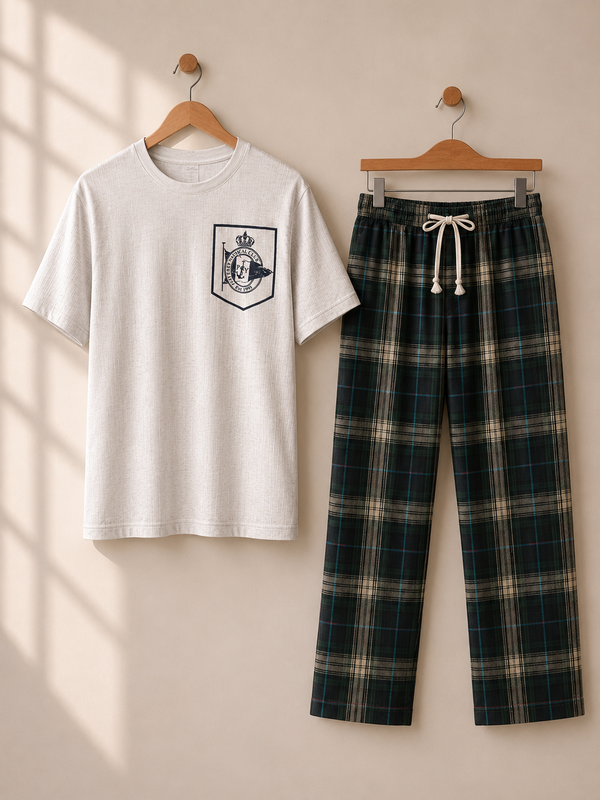 Anchor Plaid Lounge 2 Pcs