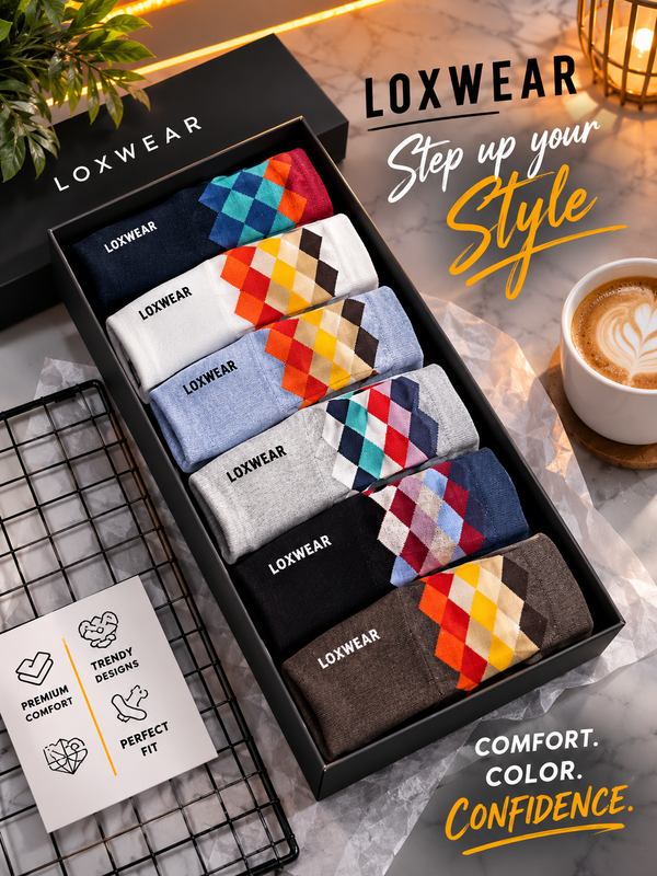 Diamond Crest Crew Socks Pack of 6