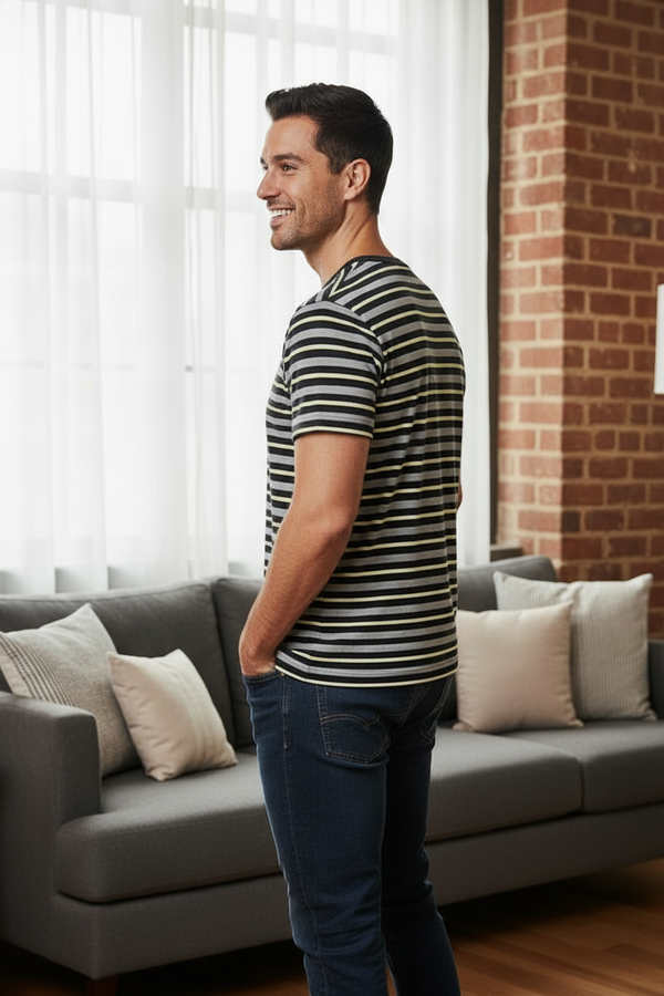Multiline Classic Henley Tshirt
