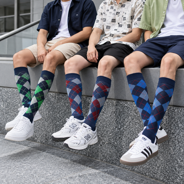 Knee Length Argyle Crew Socks Pack Of 3