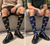 Knee Length Paws & Pattern Crew Socks Pack Of 2