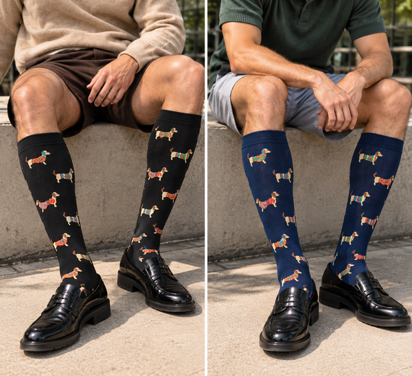 Knee Length Paws & Pattern Crew Socks Pack Of 2