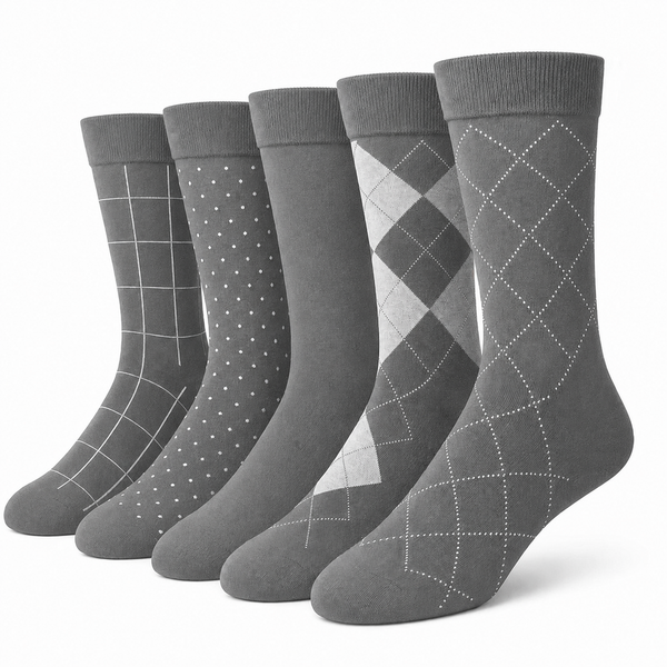 Executive Collection Grey Crew Socks Pack of 5