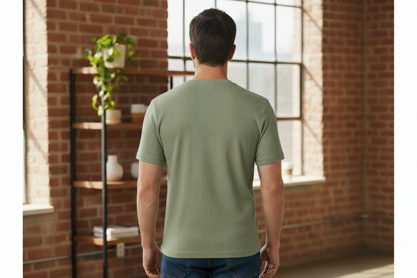 Classic Waffle Henley-Olive Green