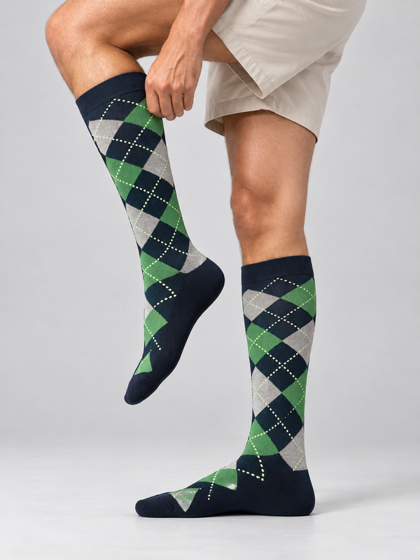 Knee Length Argyle Crew Socks Pack Of 3