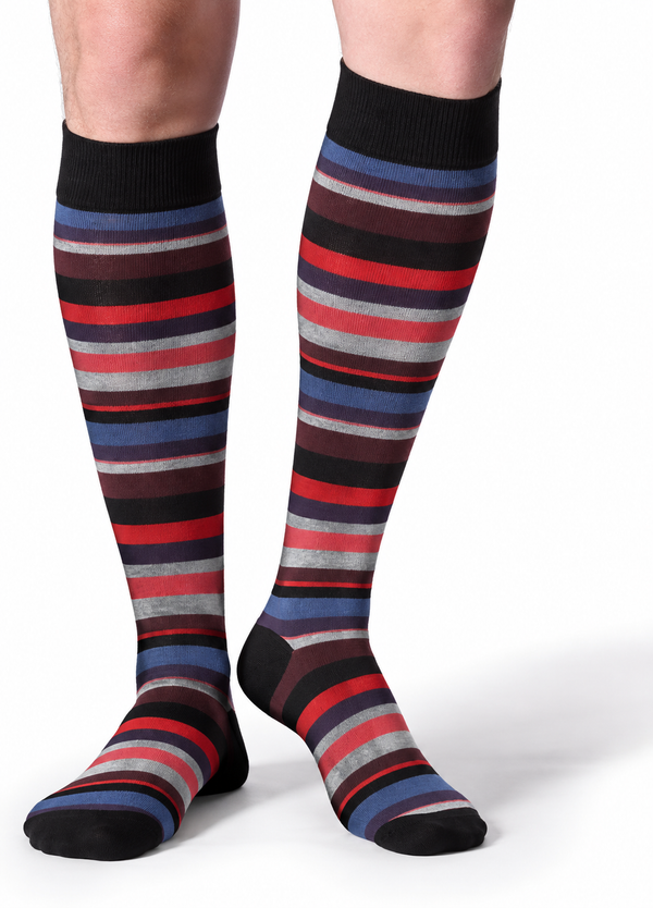 Knee Length Stripes Crew Socks Pack Of 3